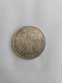 Moneta srebrna. Hiszpania. 100 ptas 1966 rok. Generał Franco.