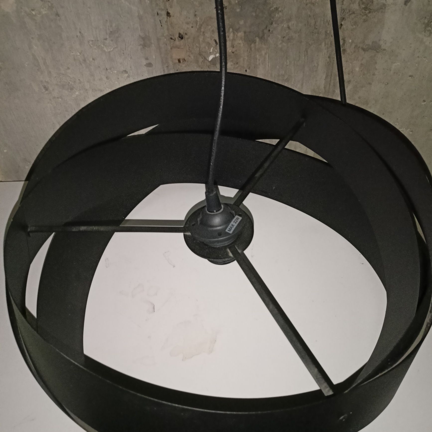 LAMPA sufitowa wisząca 42 cm  czarna , waza  na  owoce gratis !!