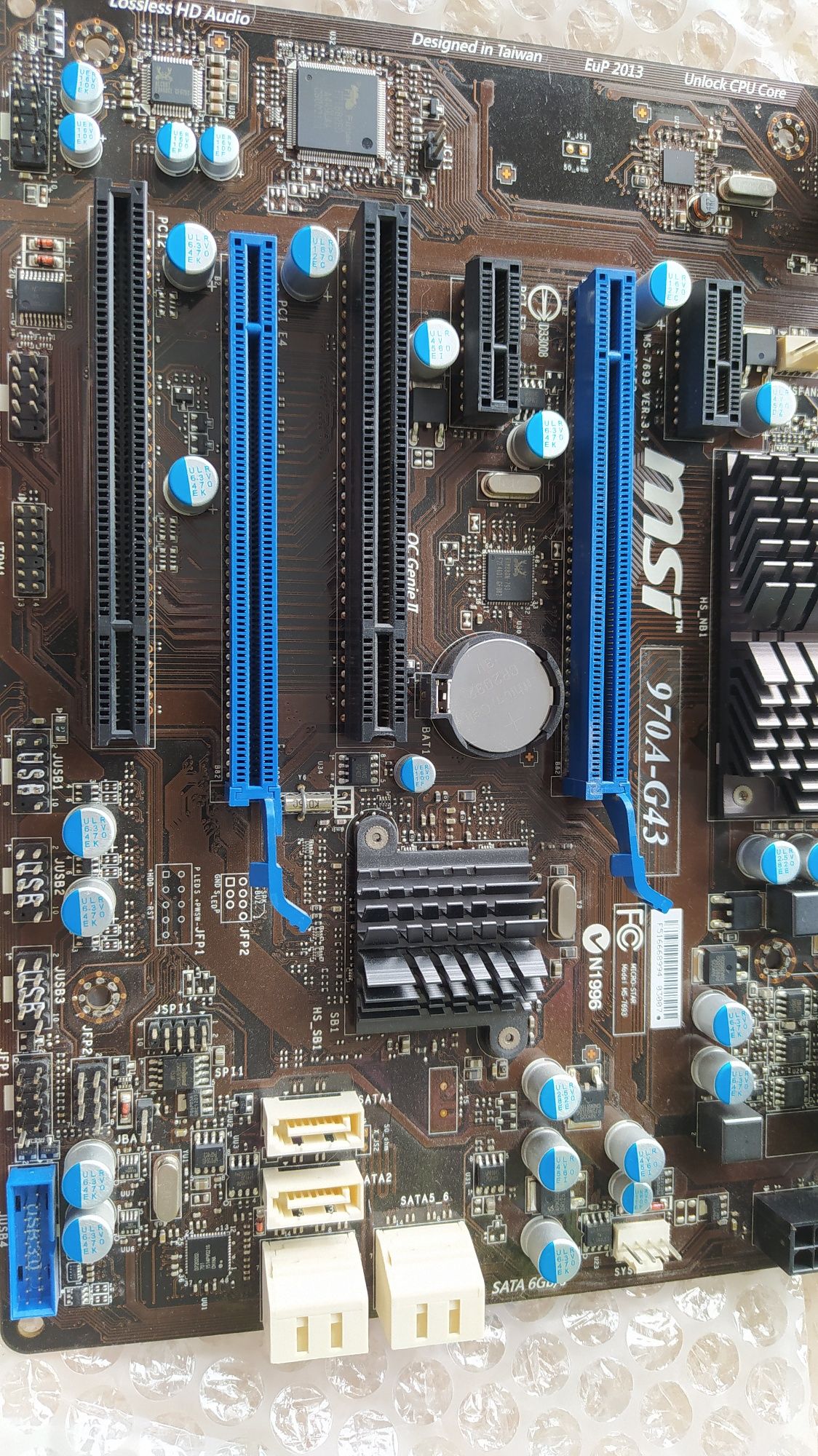Płyta główna MSI 970A-G43 uszkodzona z procesorem AMD X6 FX-6300