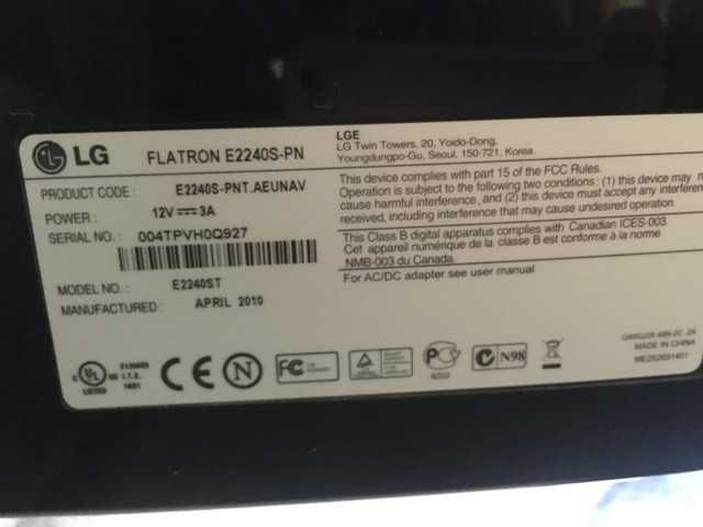 Monitor 22cale LG Flatron E2240S-PN
