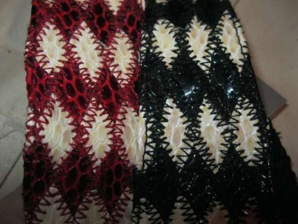 Повязка на волосы заколка под кожу черная и бордо франция стеганная