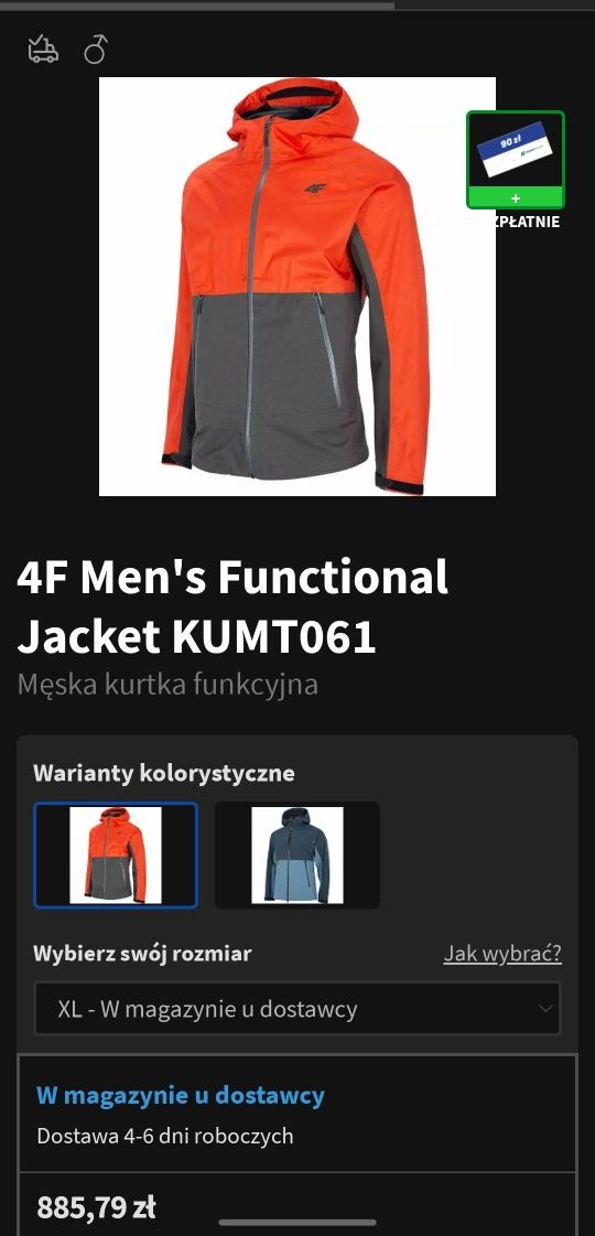 Kurtka 4F. XL / XXL Membrana 15 000.