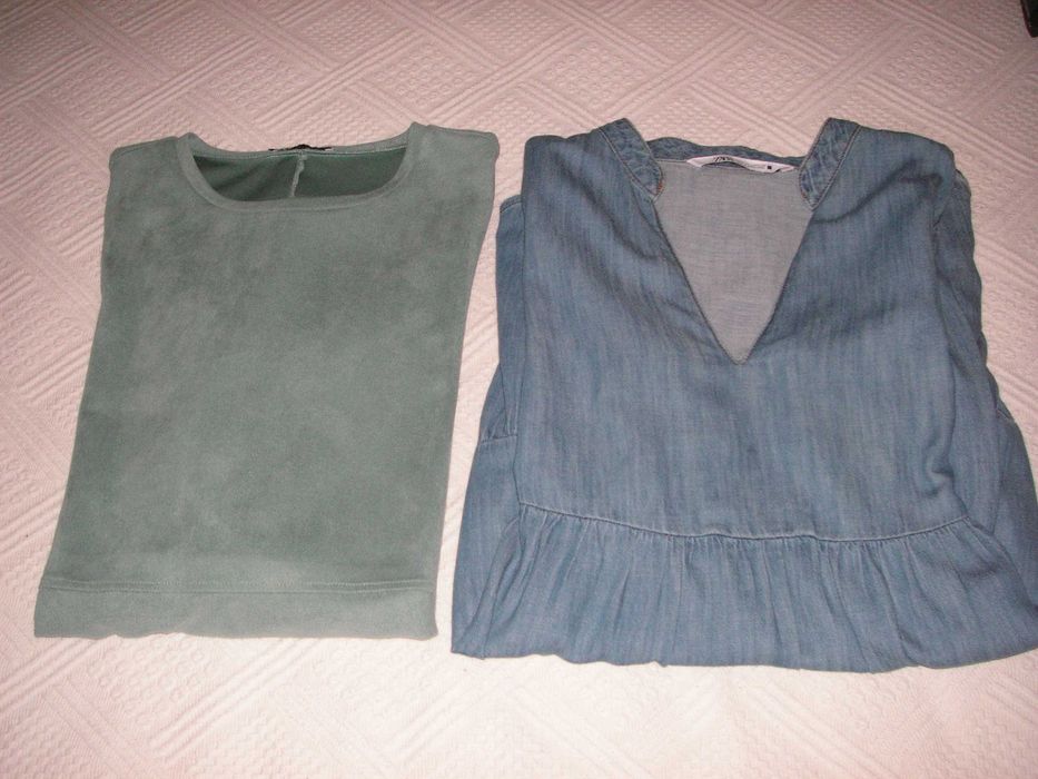Vestidos Zara Verde T/L e Azul T/M