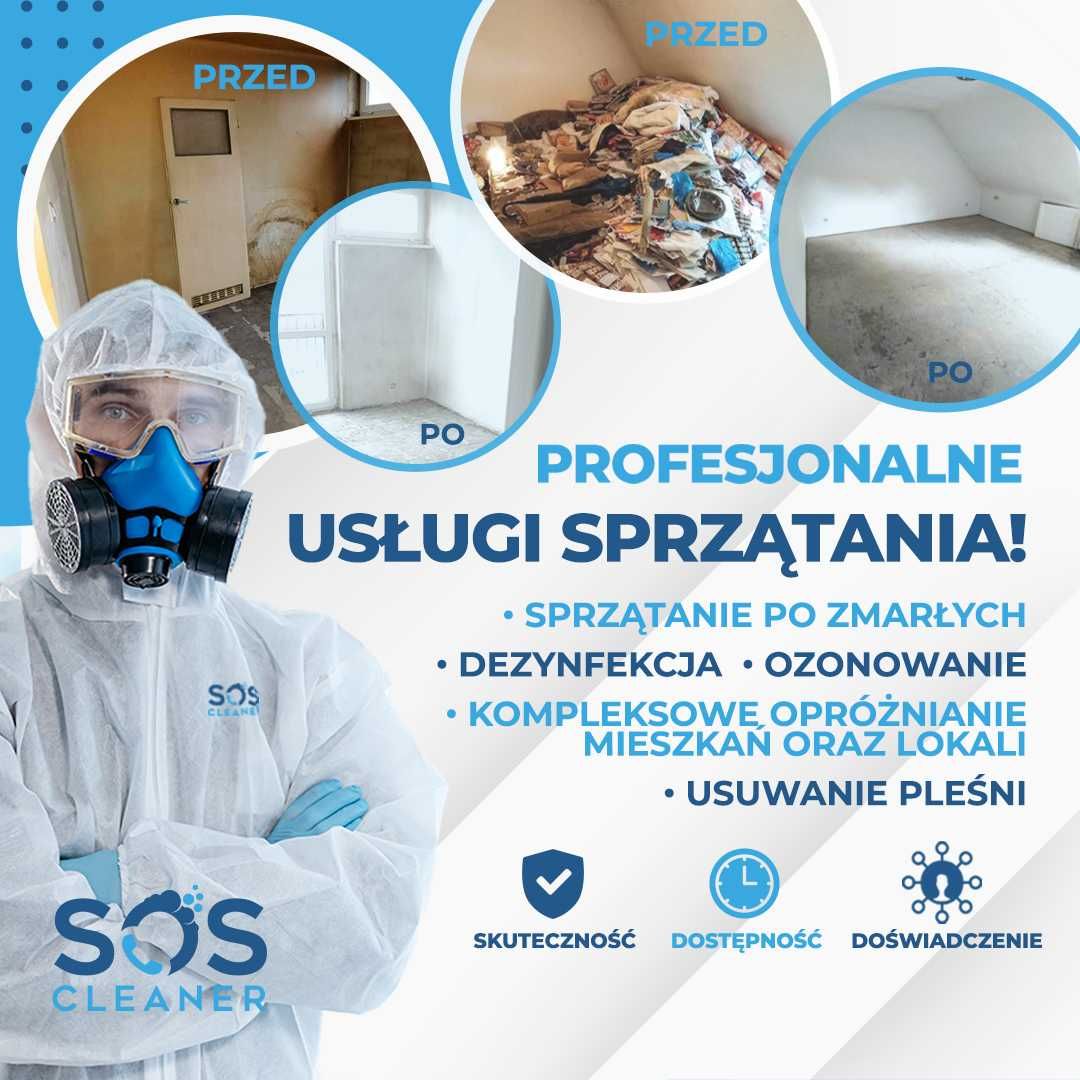 Sprzątanie po zmarłych • Dezynfekcja • Ozonowanie • Opróżnianie lokali