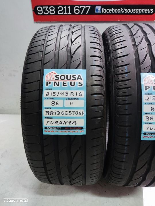 2 pneus semi novos 215-45r16 bridgestone - oferta dos portes