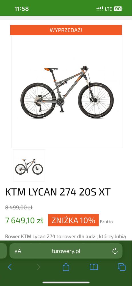 Rama KTM lycan 274 27,5 S