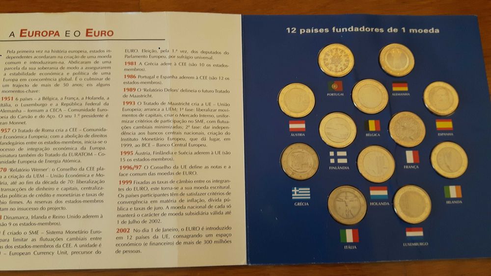 Coleção capa moedas fundadores zona euro e União europeia 2002