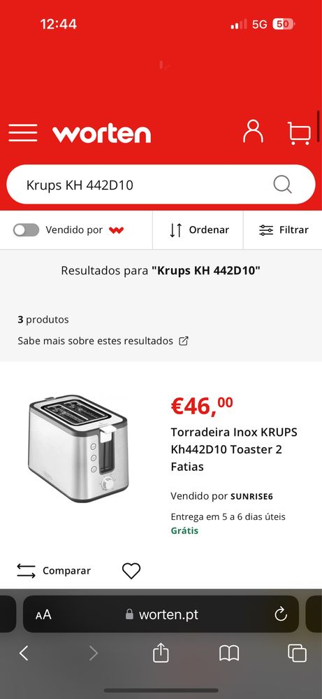 Torradeira KRUPS KH442D NOVA