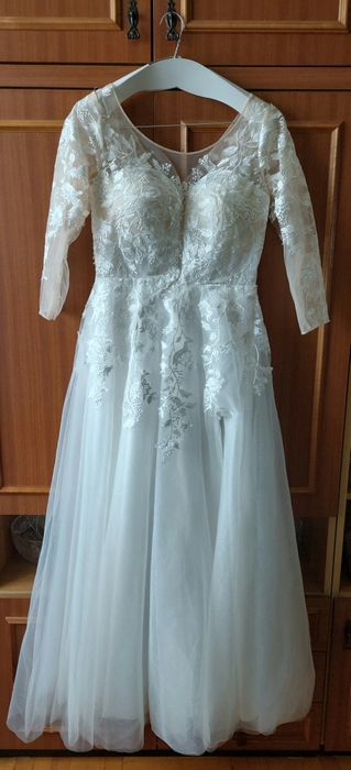 Suknia ślubna kolor ecru rozmiar 36/38