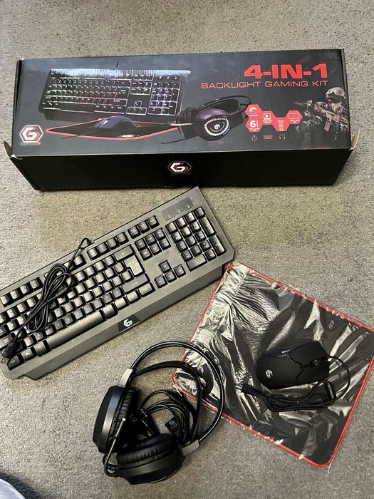 Zestaw gamingowy klawiatura, mysz słuchawki, podkładka Idealny prezent
