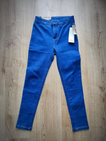 Spodnie getry jeansowe nowe 8 lat jegginsy 140 miękkie wygodne spodnie