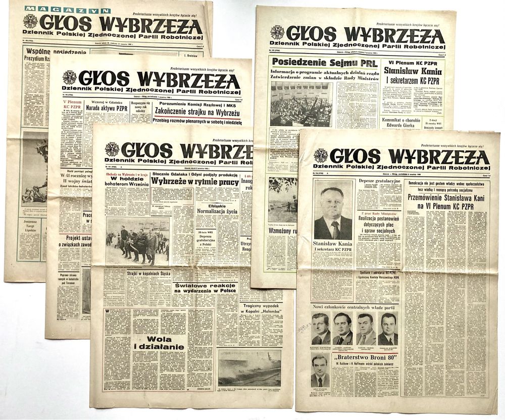 Stare gazety PRL Głos Wybrzeża sierpień / wrzesień 1980r