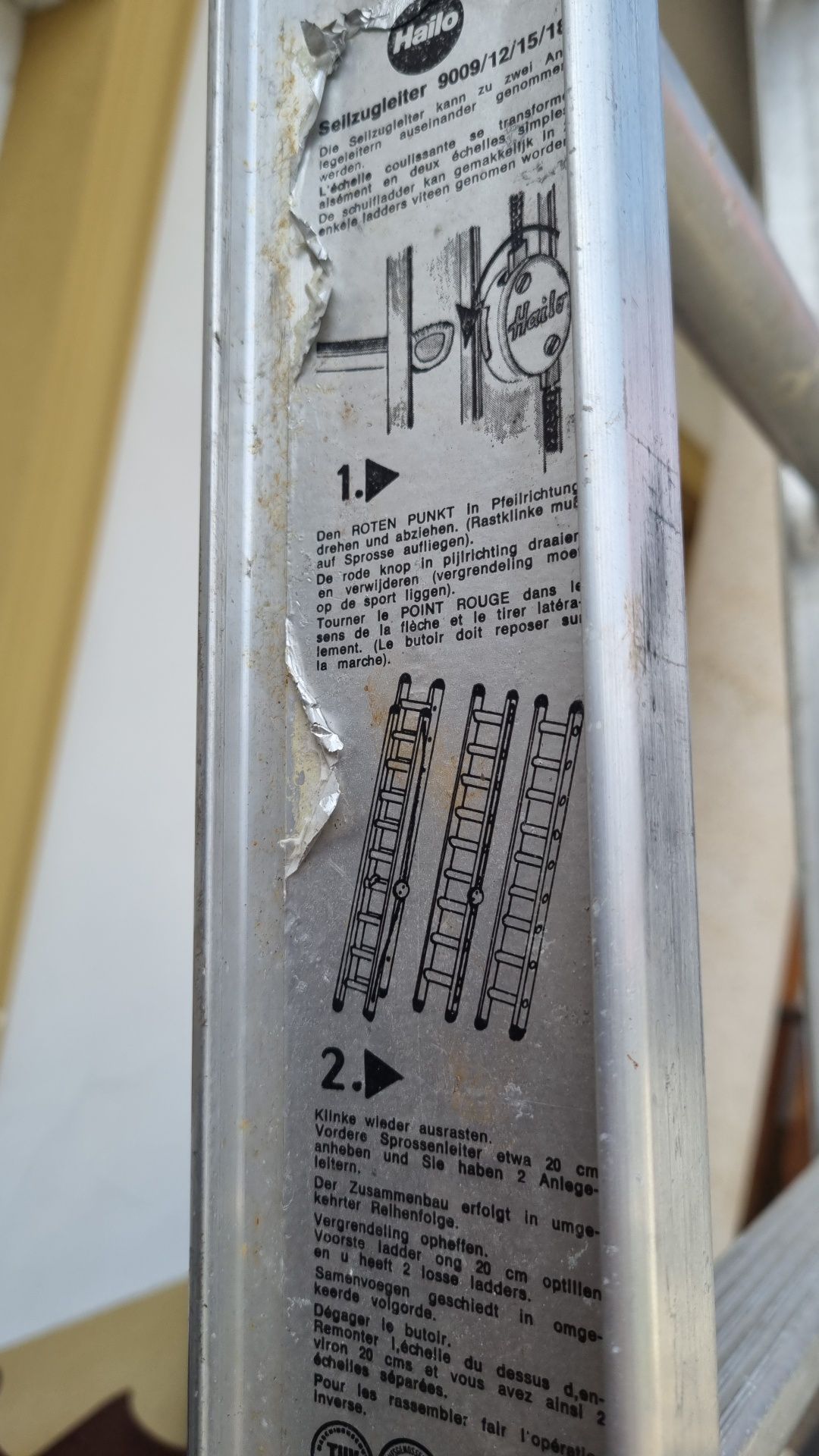 Drabina  hailo 9.5 metra strażacka