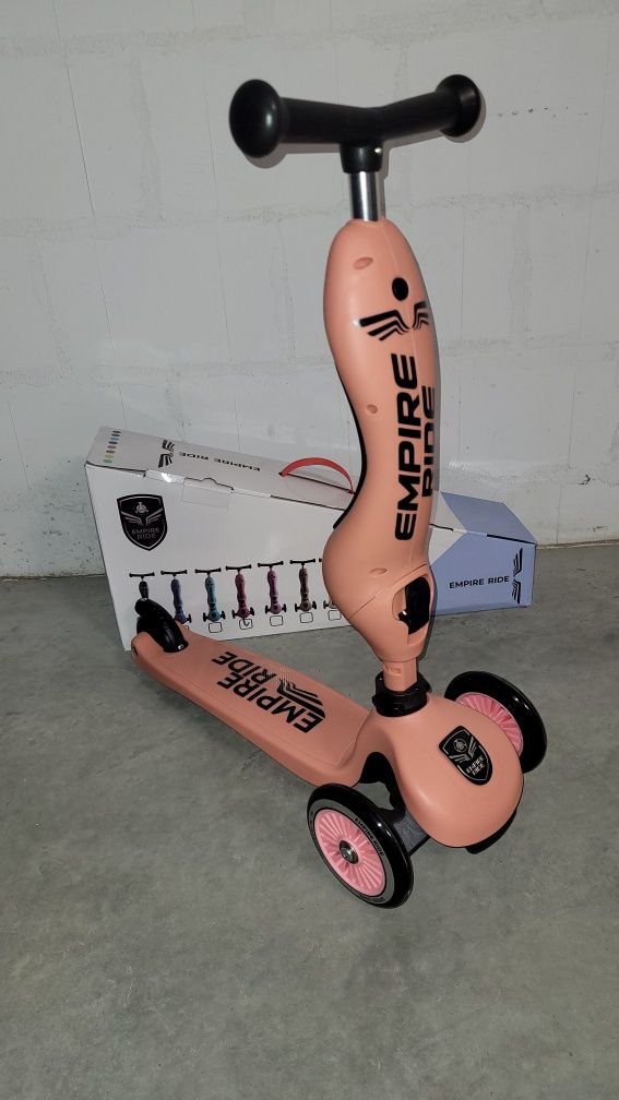Nowa hulajnoga Jeździk Empire Ride 2w1 ciemno różowa typu scootandride