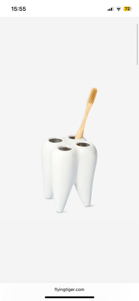 Kubek pojemnik uchwyt ceramiczny na szczoteczki w ksztalcie zęba