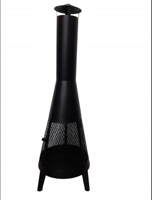 Kominek ogrodowy BBQ 110 X 35 Cm Żaroodporna Stal Malowana Proszkowo