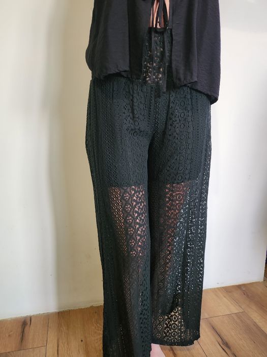 spodnie koronkowe dzwony Made in Italy one size