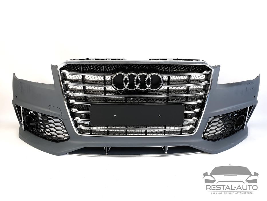 Передний бампер в стиле W12 на Audi A8 D4 2014-2017 год ауди а 8
