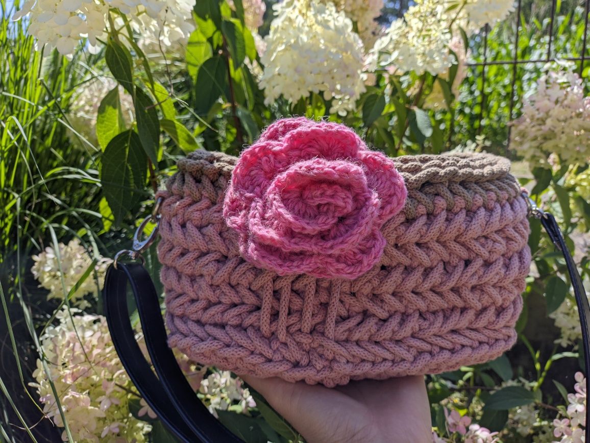 Torebka ze sznurka HANDMADE szydełko