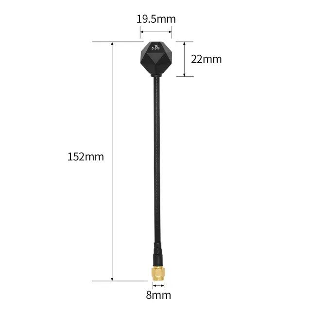 Антена SMA 4.9 5.4 5.8Ghz RHCP VTX FPV 3 dBi 15см Omnidirectional 5Ghz