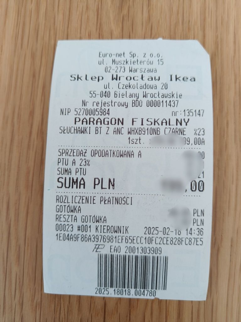 Słuchawki SONY WH-XB910N