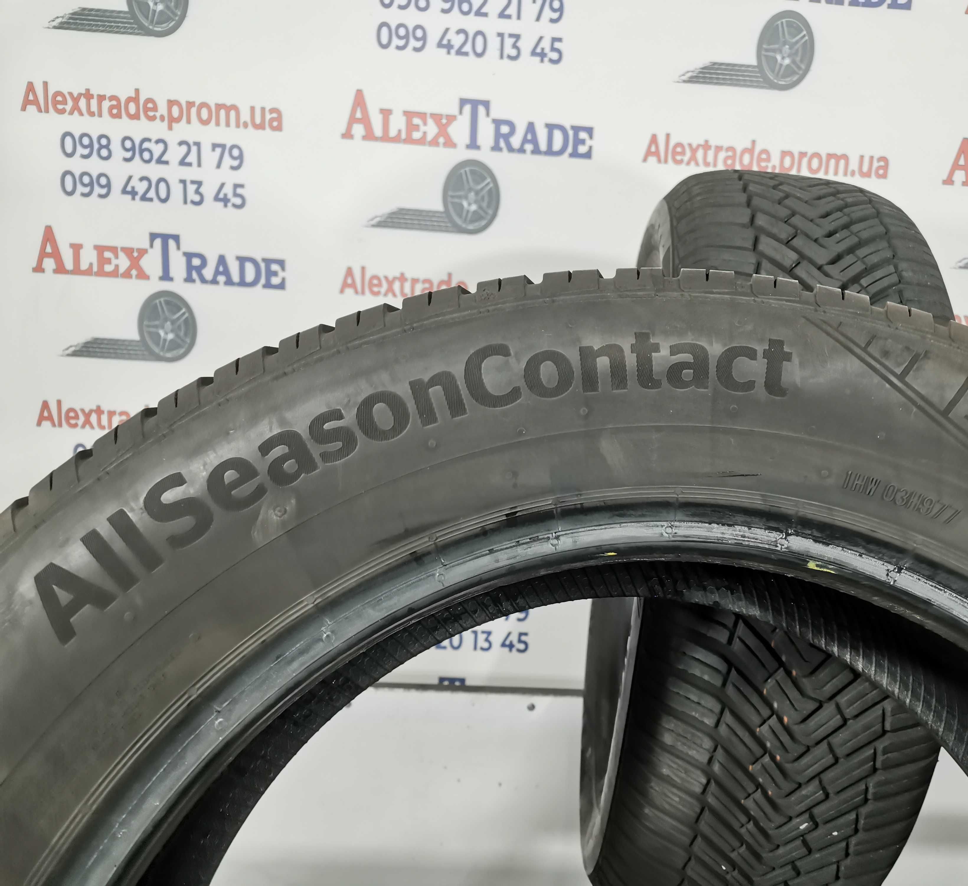 2 шт. 215/60 R17 Continental AllSeasonContact шини б/у, 2021 рік, 7 мм