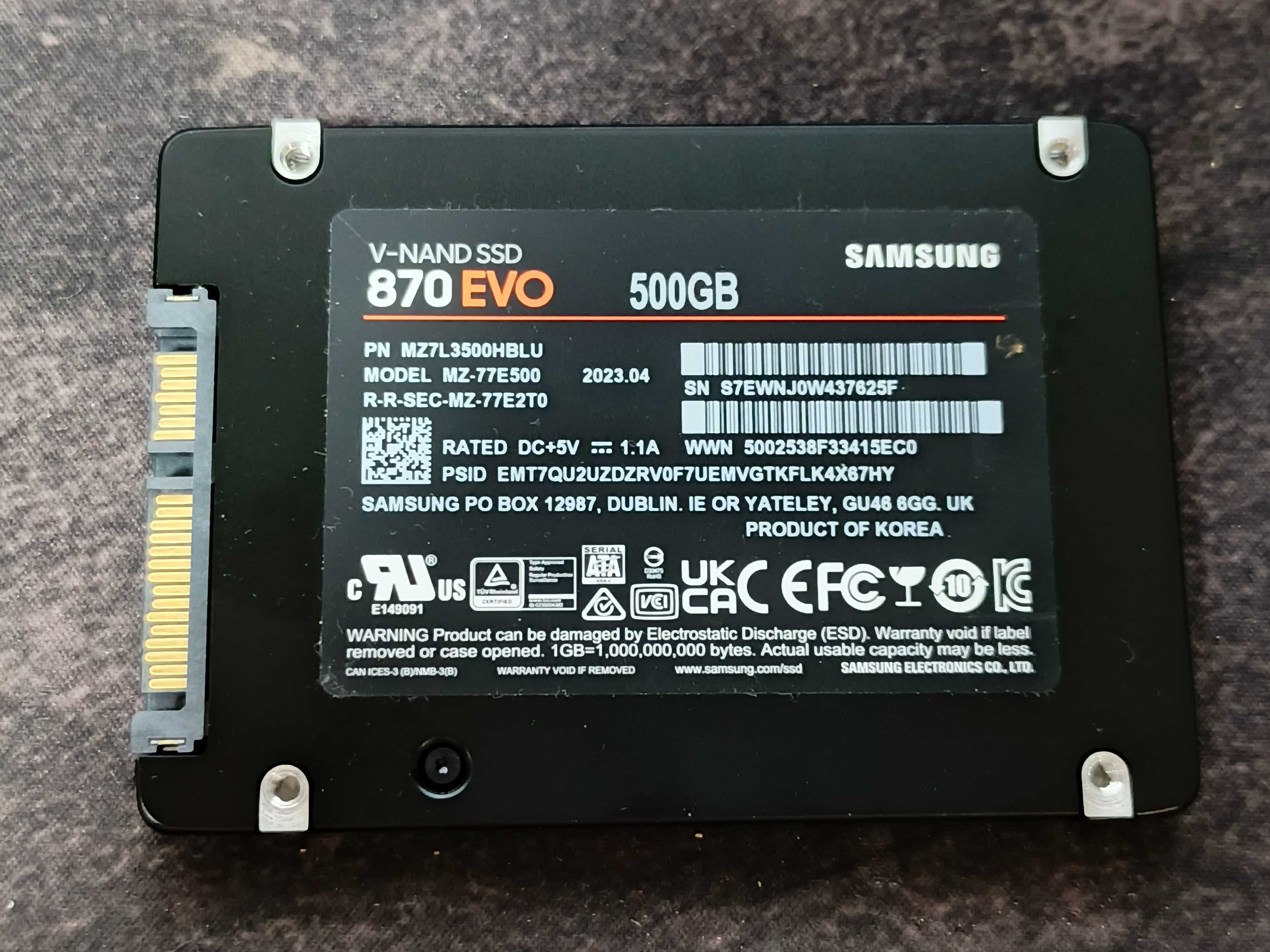 SSD 500gb Samsung 870 EVO 2.5" для ПК або ноутбука