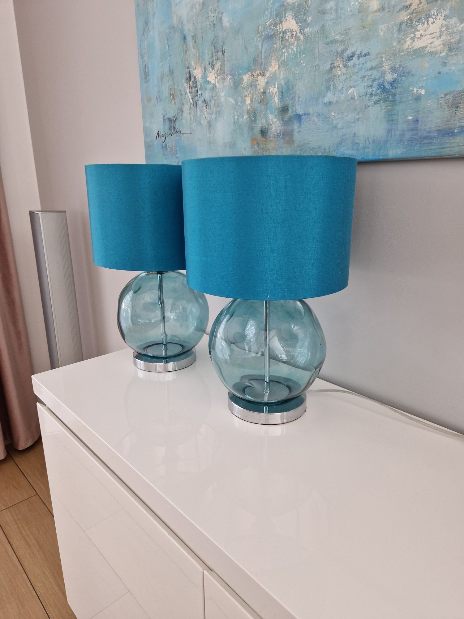 Lampa stołowa Lampka nocna turkusowa