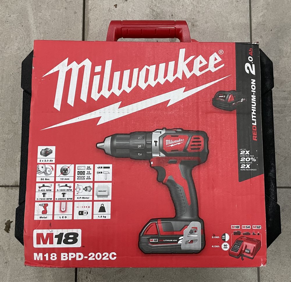 Milwaukee M18 Wiertarko-wkrętarka udarowa 18V