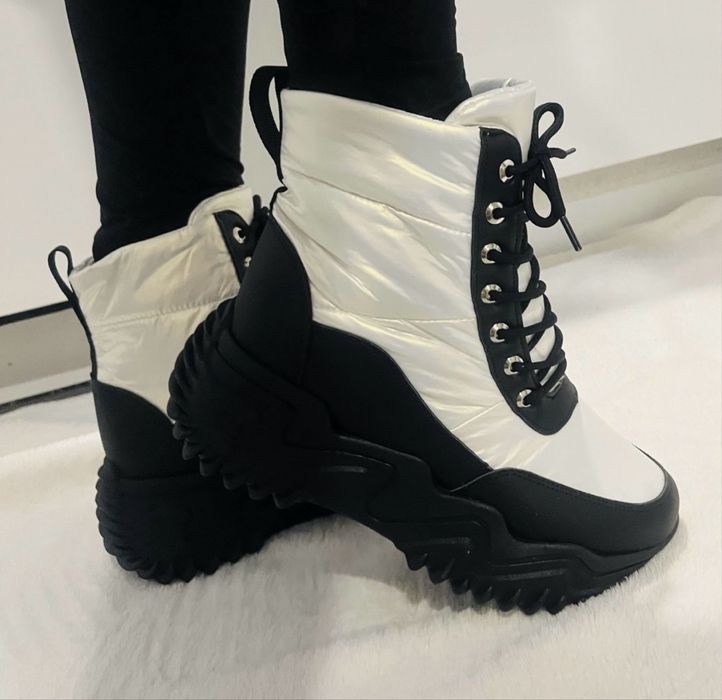 Białe śniegowce, śniegowce damskie, śniegowce młodzieżowe, kozaki, 40