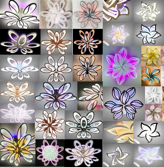 Светодиодная люстра с пультом квадраты лед