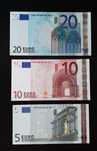 Set de Notas 20, 10 e 5 Euros de 2002 - As Primeiras de Euros Novas