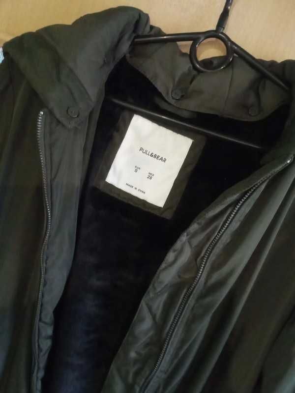 Pull&Bear rozmiar S kurtka khaki odpinany kaptur