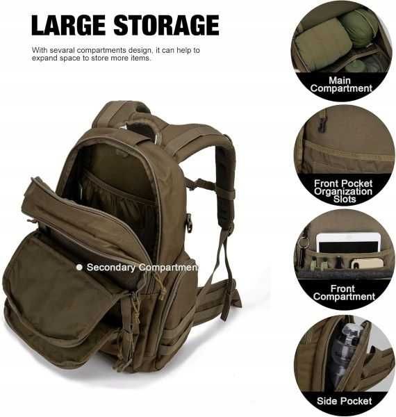 Mardingtop Plecak trekkingowy wojskowy taktyczny militarny 40 L khaki