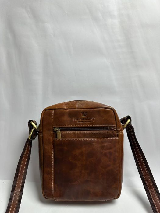 Мужская кожаная фирменная сумка на/ через плечо