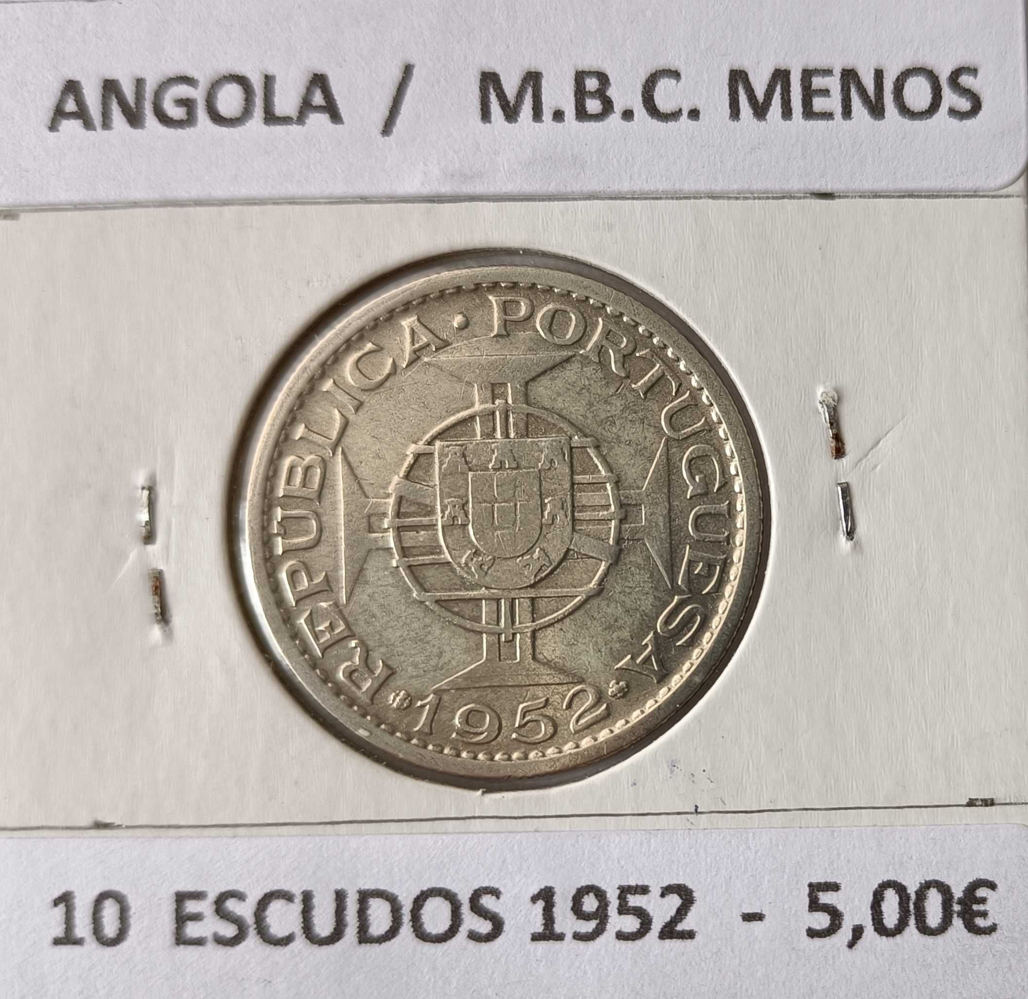 2 Moedas Portuguesas  10 Escudos  Prata da Ex Colónia de Angola