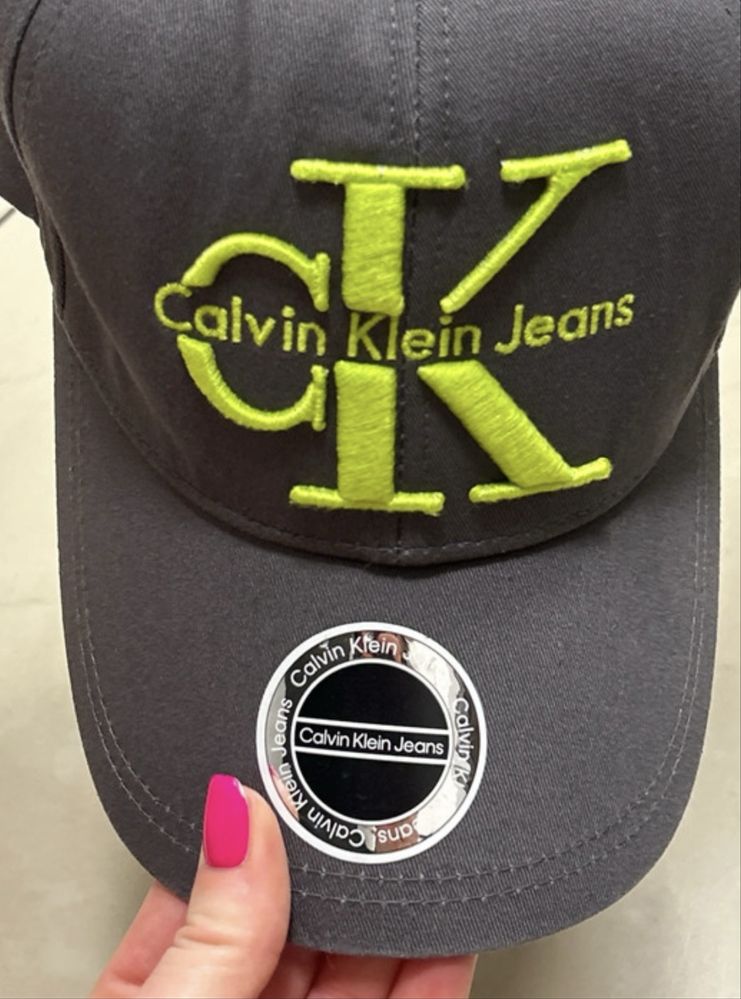 Czapka z daszkiem Calvin Klein Jeans uni szara CK nowa 100% bawełna