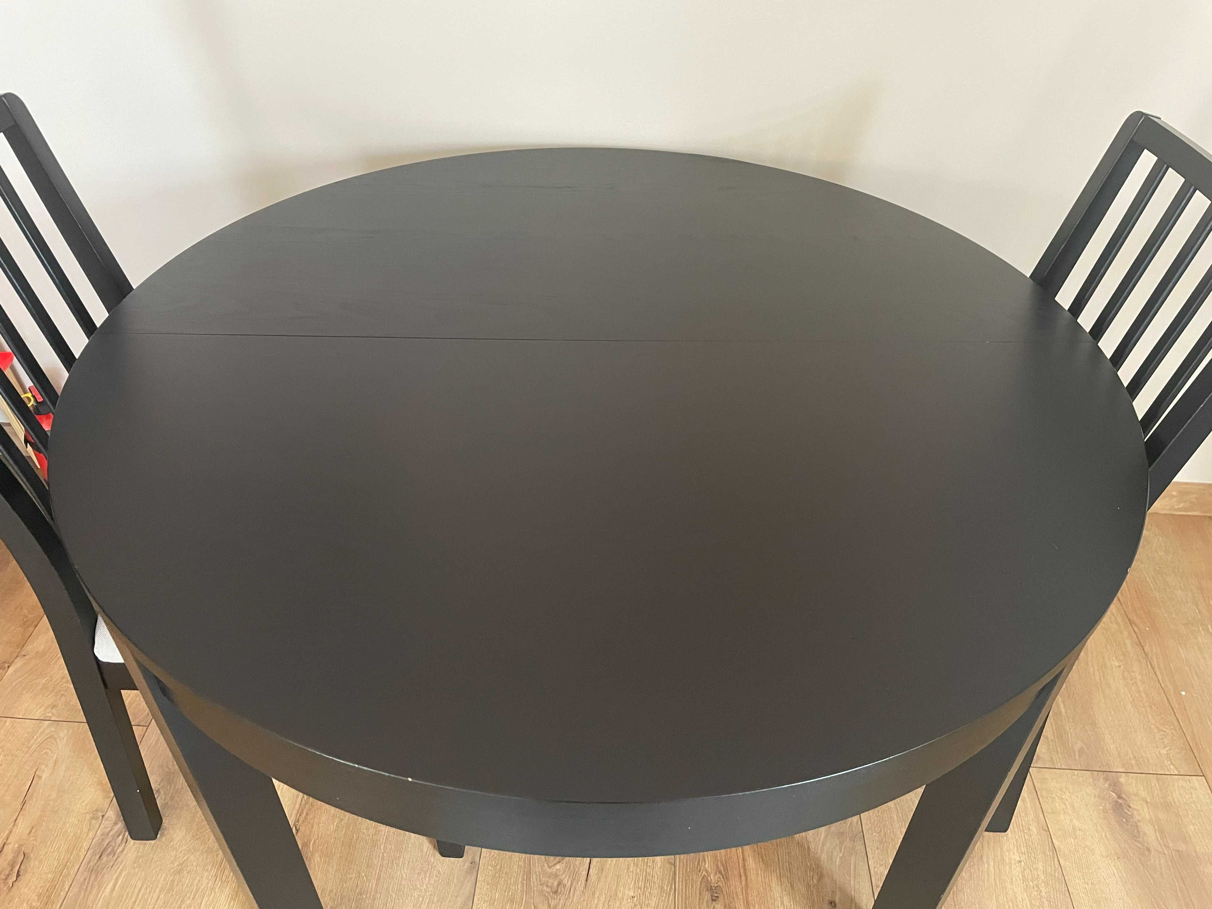 Stół okrągły rozkładany + 2 krzesła