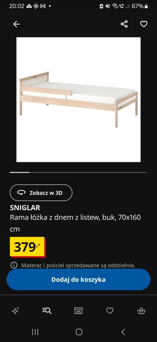 Łóżko dziecięce.