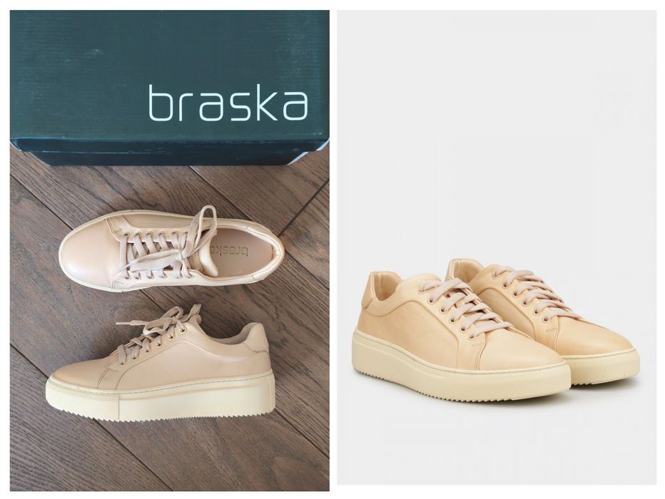 BRASKA - Нові шкіряні жіночі кеди кросівки туфлі Браска (р.37)