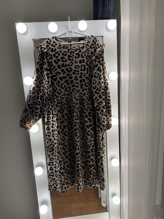 16-18 розмір сукня міді плаття платье батал лео принт