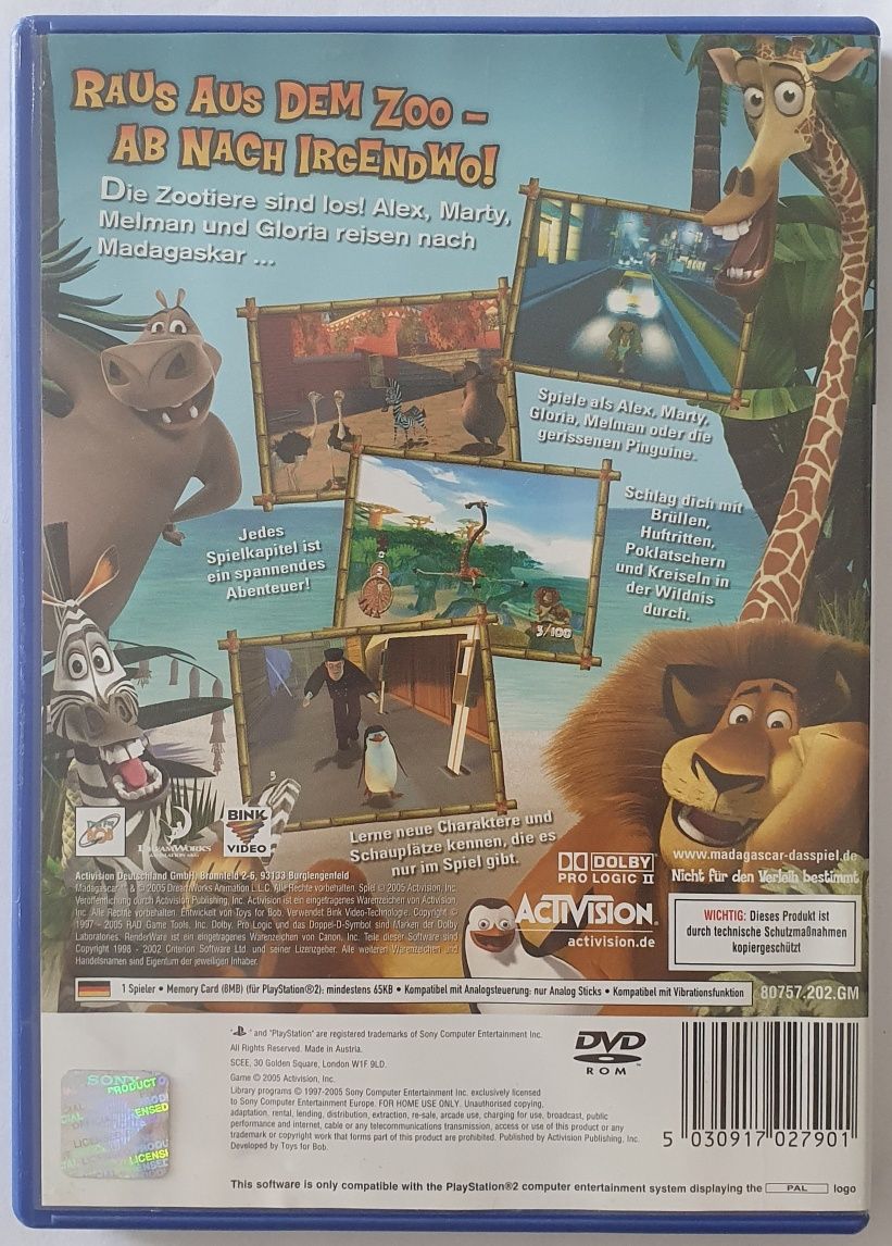 "Madagascar" gra na konsolę PlayStation 2
