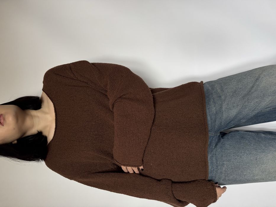 Вʼязаний шоколадний джемпер светр