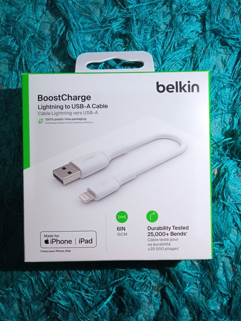 Kabel lightning to USB a cable Belkin 15cm kabel do ładowania