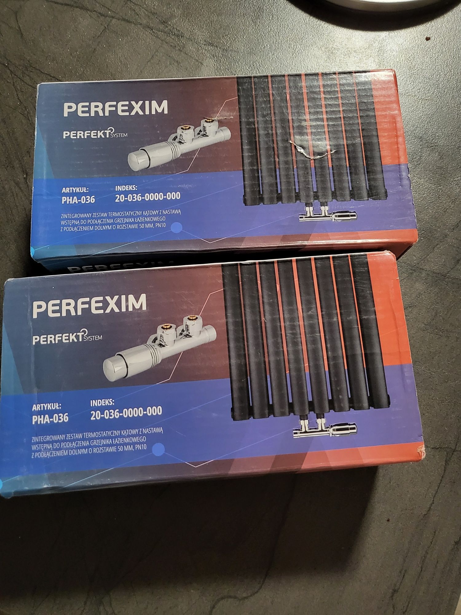 2x PERFEXIM Zestaw Termostatyczny Kątowy 50mm CHROM