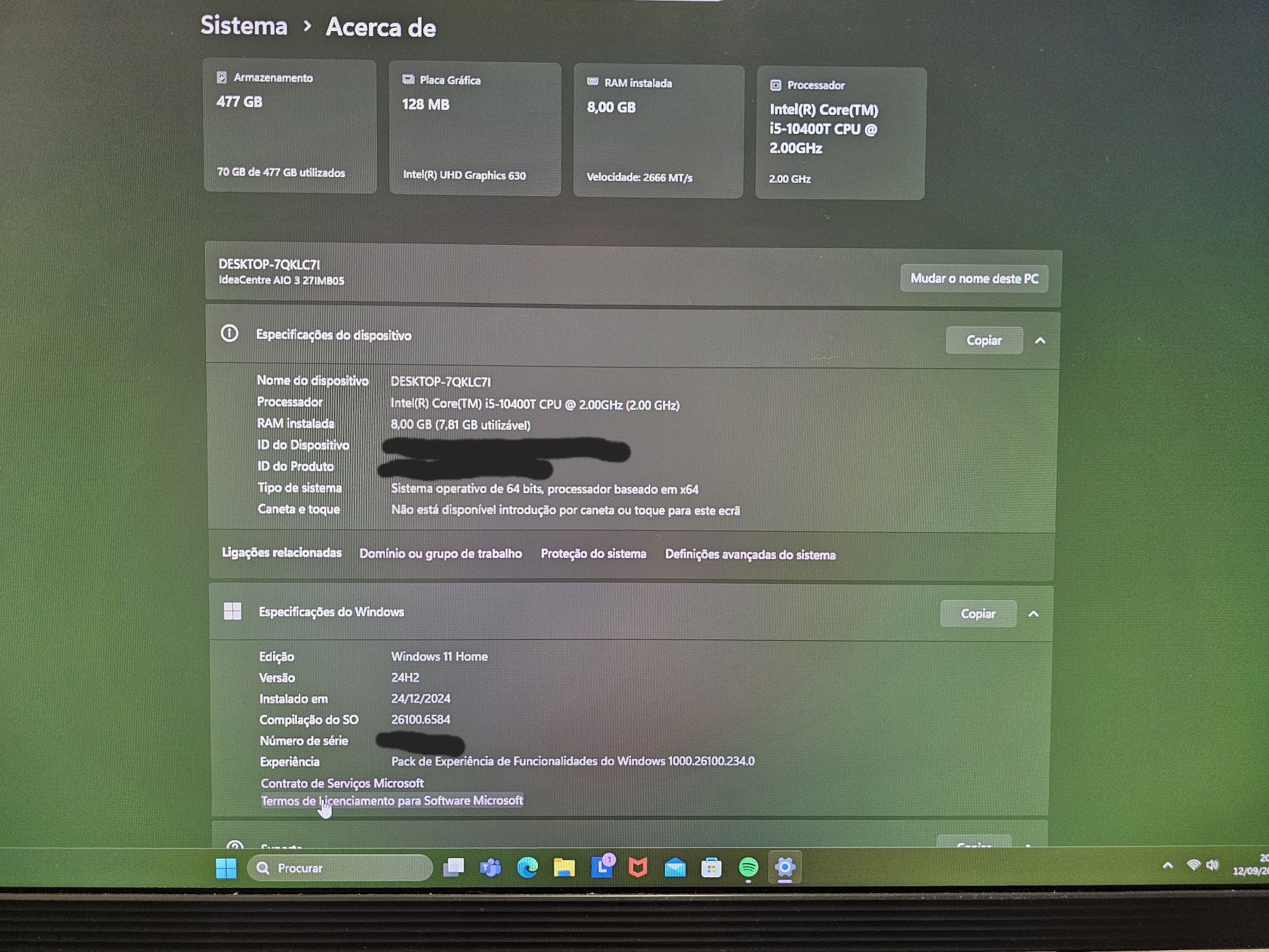Vendo ou Troco Allin-One Desktop com Secretária.
-