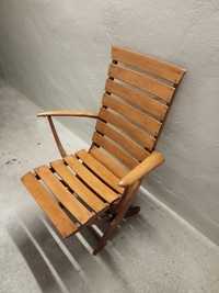 Krzesło drewniane ogrodowe, składane, leżak