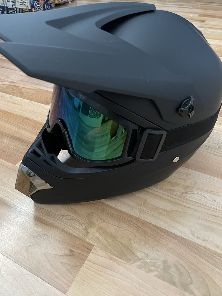 Kask Full Face + Gogle