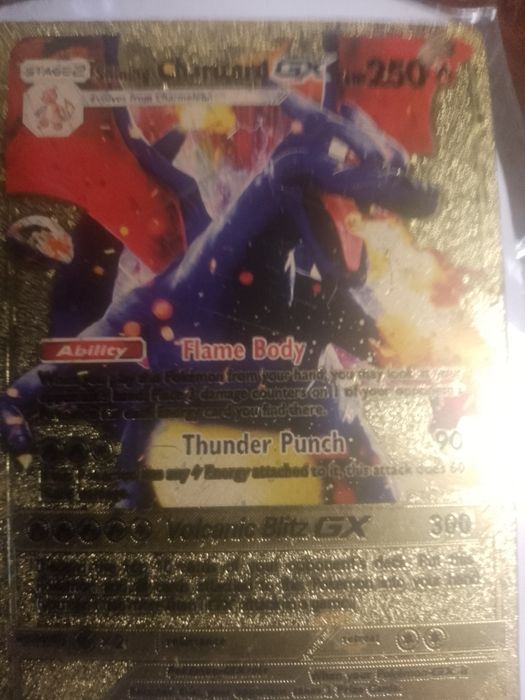 Karta Pokémon Charizard GX – kolekcjonerska, złota edycja