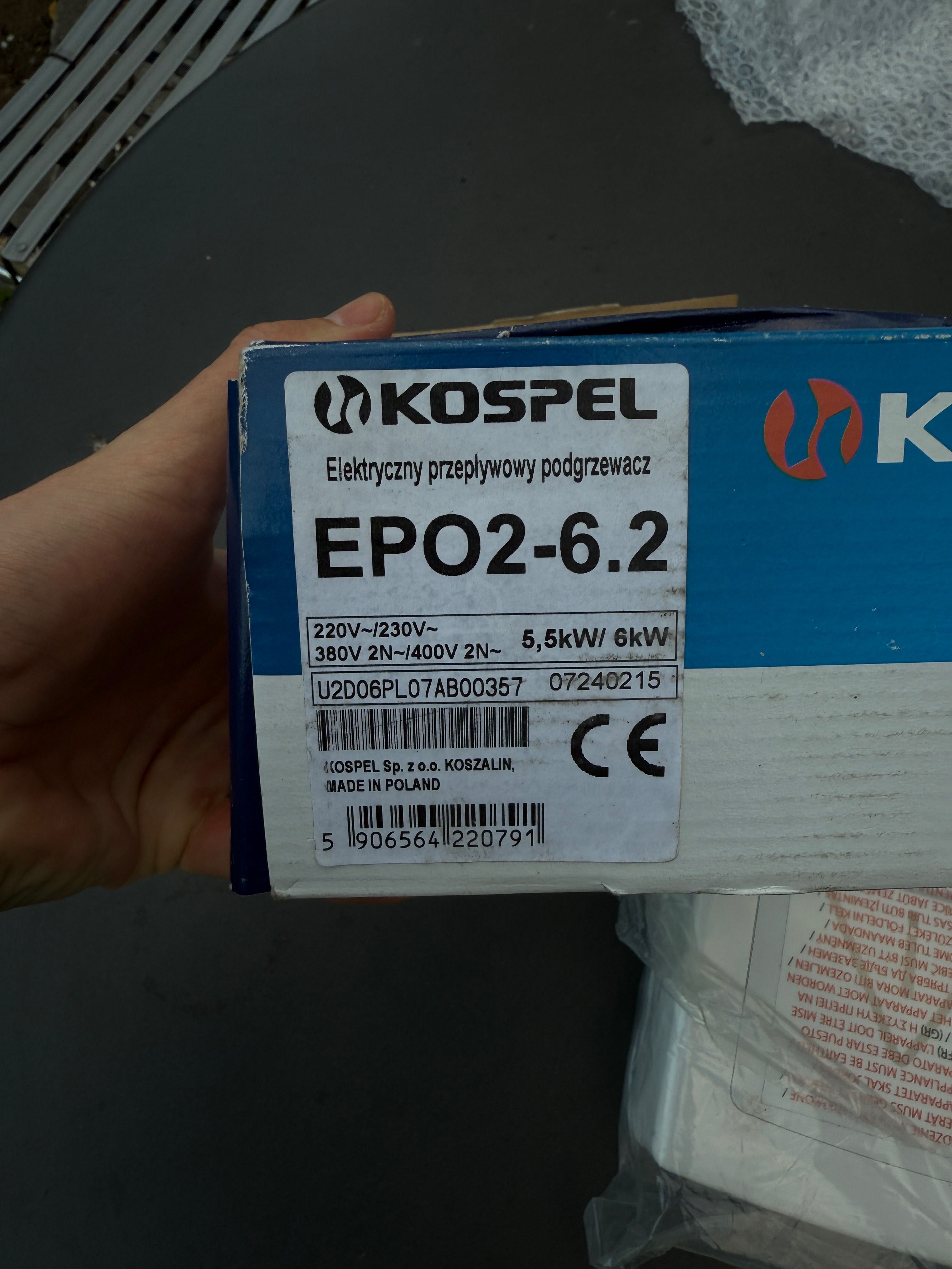 Elektryczny przepływowy ogrzewacz wody EPO2-6.2 KOSPEL